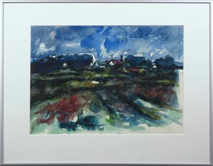 Piet Snoeren - Aquarel op papier, Landschap I - Ingelijst kopen? Bied vanaf 1!