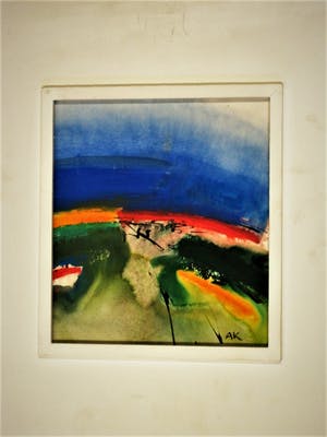 Anthony Krikhaar - Engeland - Expressionistische Gouache "Exmoor Somerset landschap" gesigneerd kopen? Bied vanaf 10!