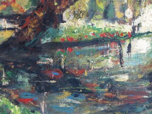 Niet of onleesbaar gesigneerd - Olieverf op doek , “Landschap met zwaan” kopen? Bied vanaf 1!