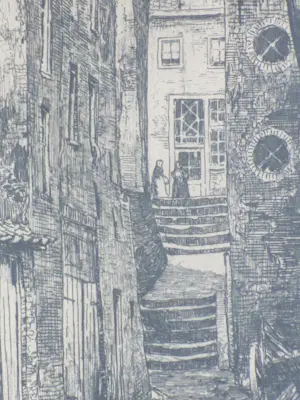 Eugene Lucker - Nijmegen, Proosthof, met gezicht op de Commanderie - Ets kopen? Bied vanaf 150!