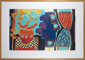 Diana van Hal - Linosnede, Il faut manger - Ingelijst (Groot) kopen? Bied vanaf 40!