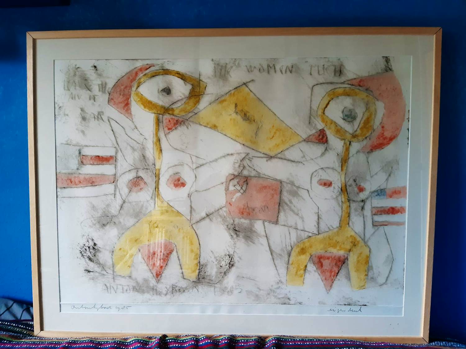 Anton Heyboer - Reusachtige ingekleurde ets "The Women Tuch" 1985 verkocht voor € 275!