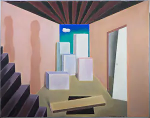 Betsy Martina Visser - Acryl op doek, Verbouwing Weesperzijde - Ingelijst kopen? Bied vanaf 100!