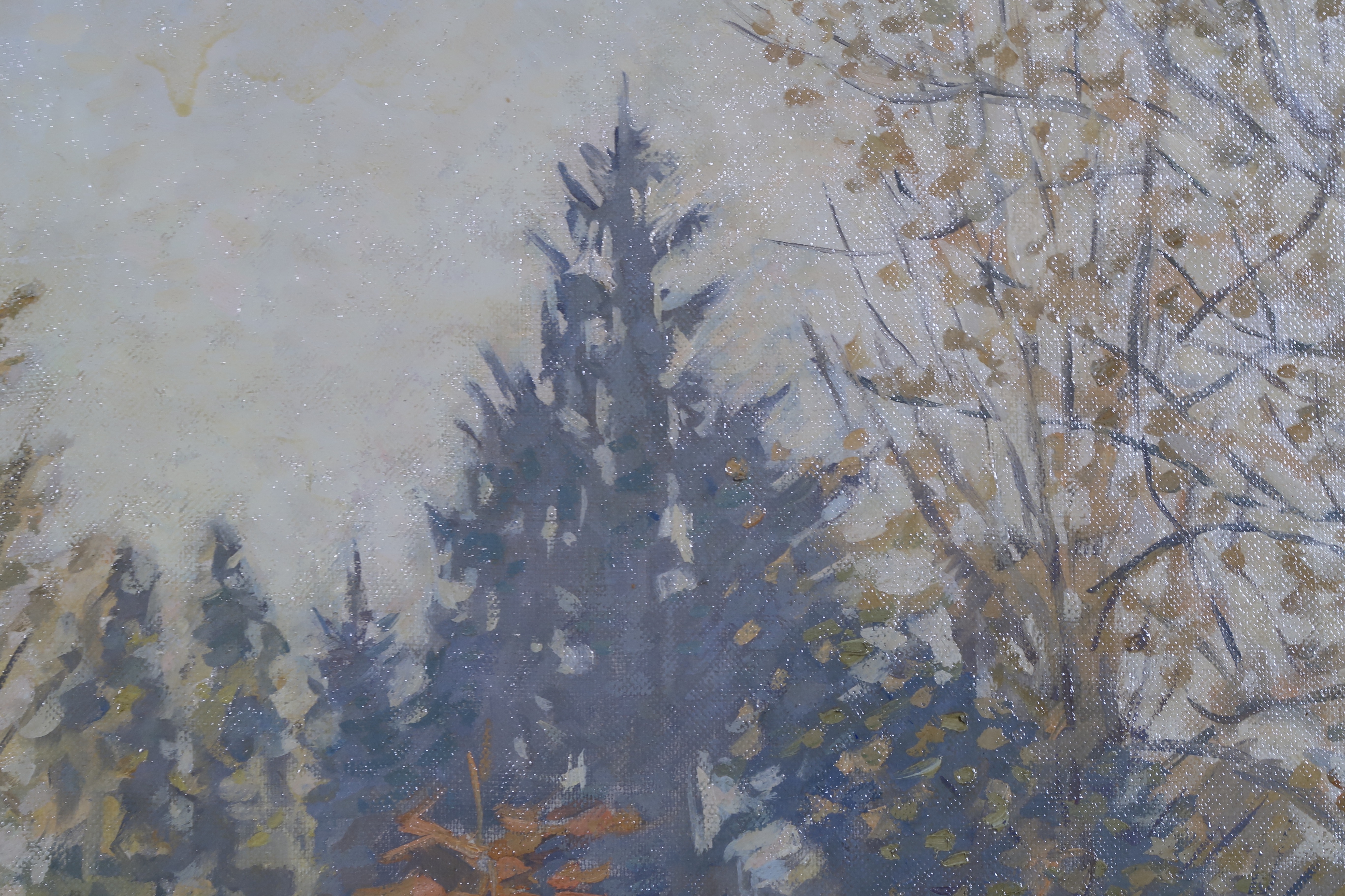 Antonie Wijnstroom - Olieverf op doek, Tuin in de herfst - Ingelijst kopen? Bied vanaf 1!