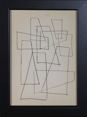 Siep van den Berg - Lot van drie pentekeningen, Abstracte compositie - Ingelijst kopen? Bied vanaf 40!