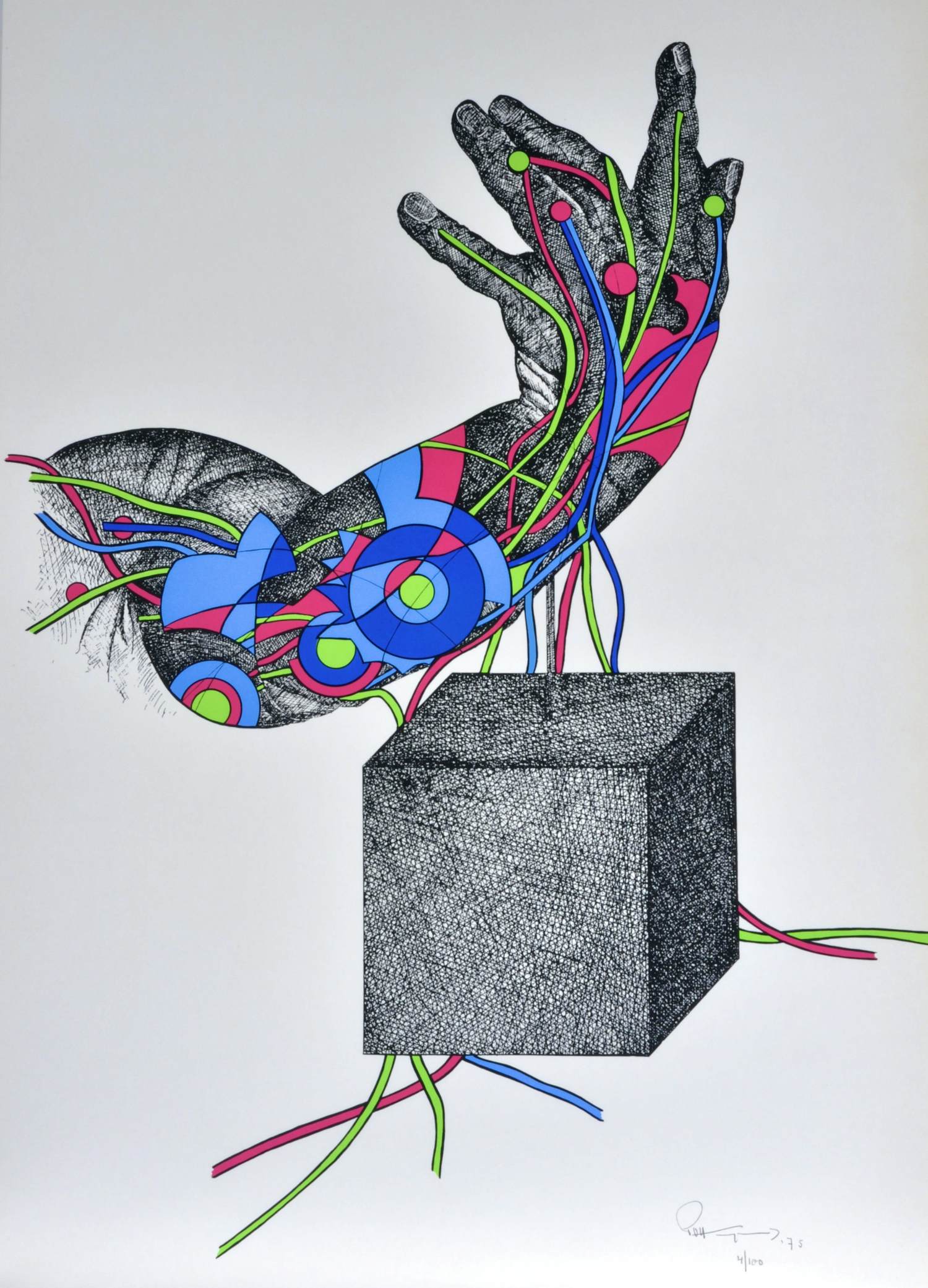Buy Paul Van Hoeydonck - zeefdruk, gesigneerd, 70x50 cm, 1975? Bid from 135!