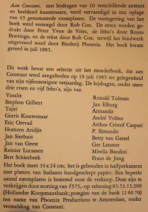 Constant - boek: aan Constant (oplage slechts 65 stuks) kopen? Bied vanaf 325!