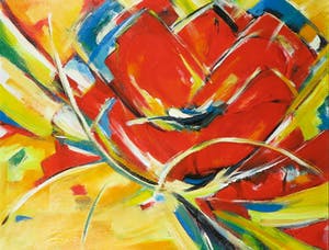 Niet of onleesbaar gesigneerd - Olieverf op doek, Tulpen - Ingelijst kopen? Bied vanaf 10!