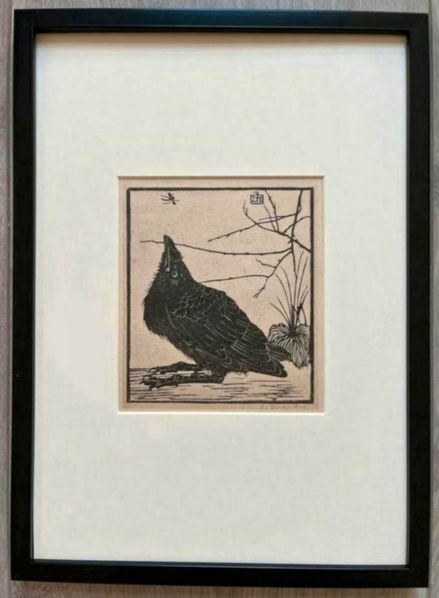 Jan Mankes - Originele Heliogravure Kleine Kraai omhoog Kijkend naar Mugje 1923 kopen? Bied vanaf 185!