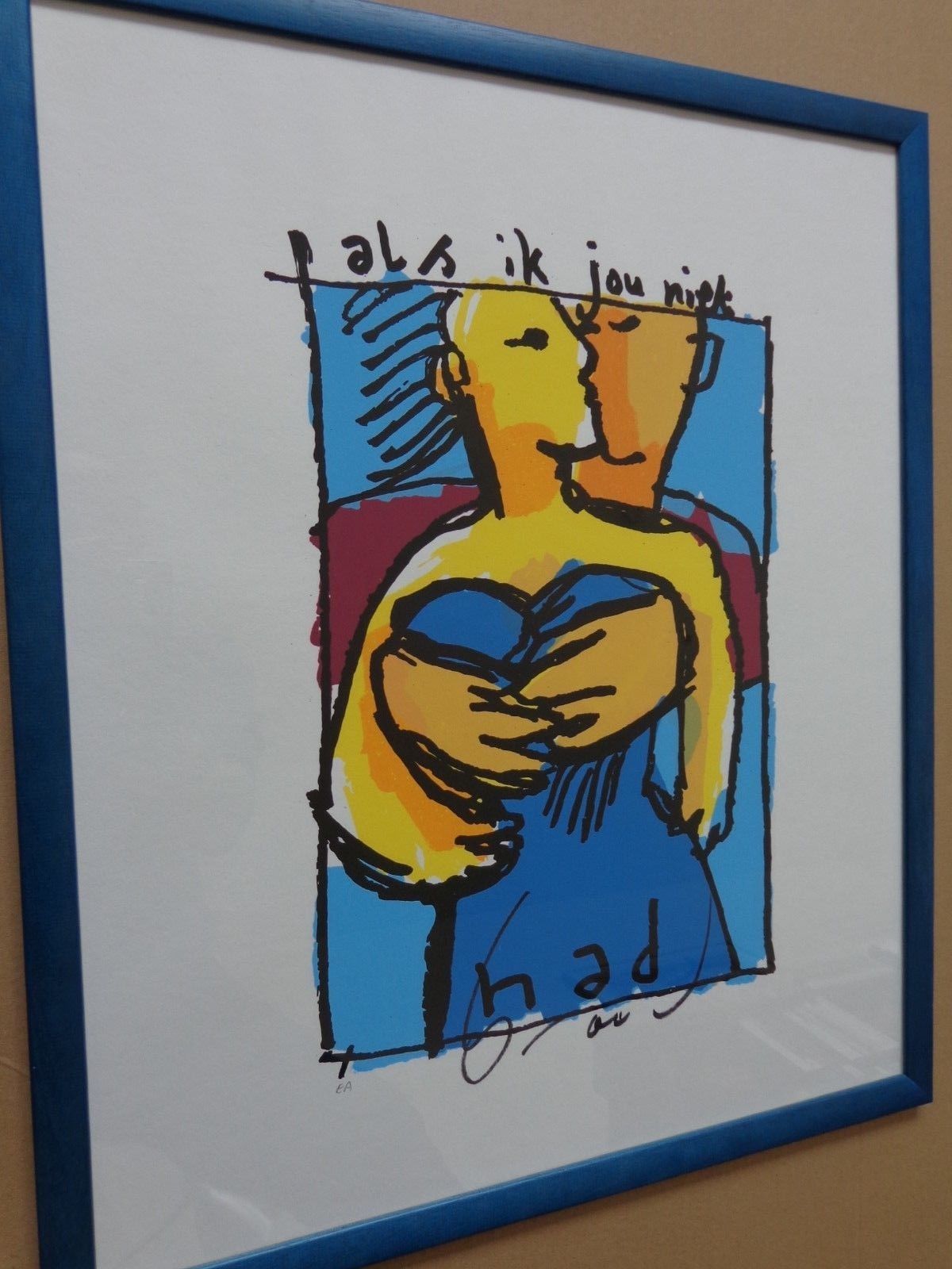 Herman Brood - FIGURATIE / KLEURZEEFDRUK / 64x53cm / KADER / SIG / CERTIFICAAT kopen? Bied vanaf 235!