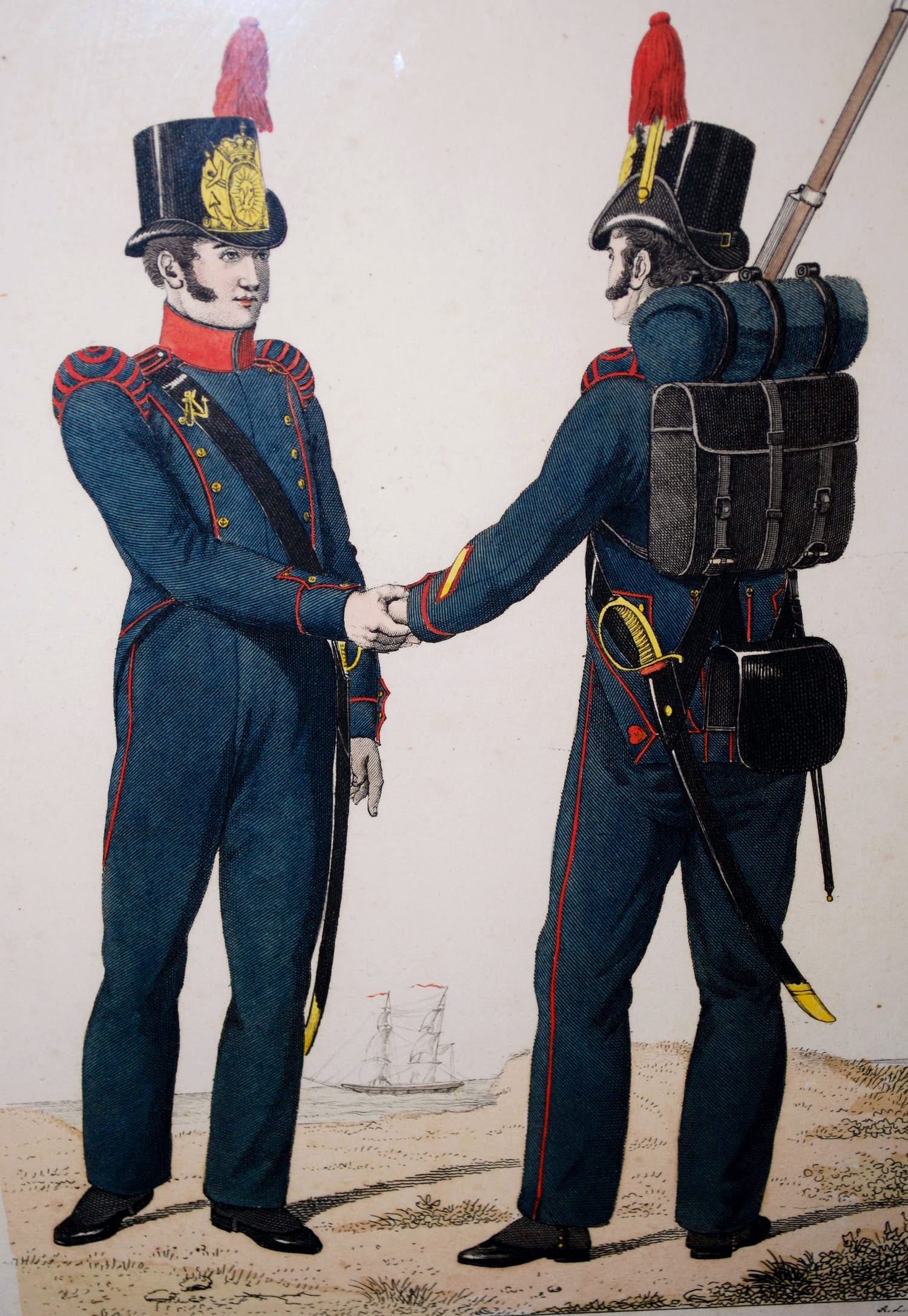Abraham Lion Zeelander - Mariniers -ets en gravure naar BJ van HOVE (1790-1880) kopen? Bied vanaf 45!