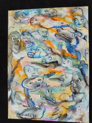 Carla Schot - Olieverfschilderij - Figuren (28+29) kopen? Bied vanaf 35!