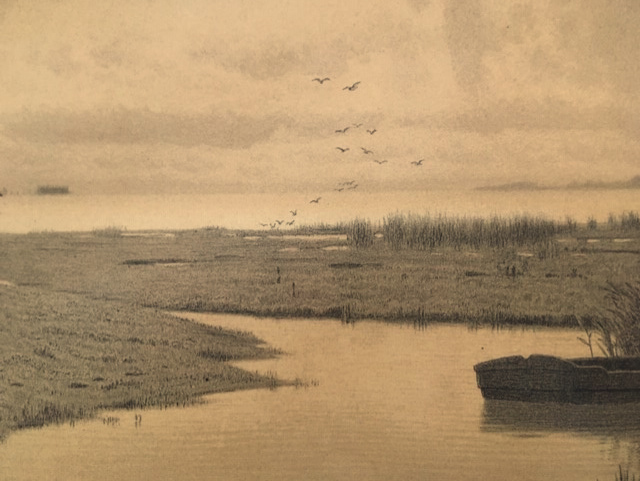 AcheterNiet of onleesbaar gesigneerd - Polderlandschap - lithografie? Enchérissez de 1!
