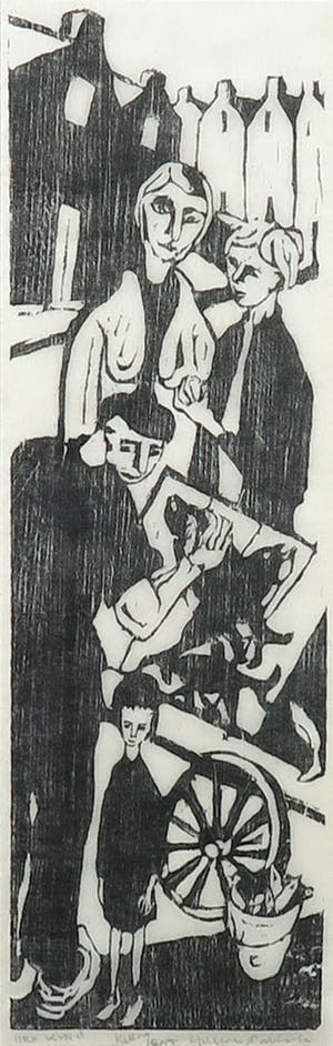 Fon Klement - Houtsnede op Japans papier, Het Kind - Ingelijst kopen? Bied vanaf 50!