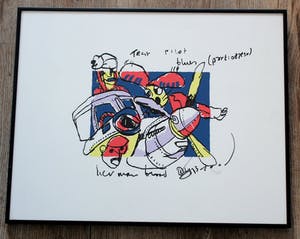 Herman Brood - ingelijste zeefdruk: Test Pilot blues (1993) kopen? Bied vanaf 249!