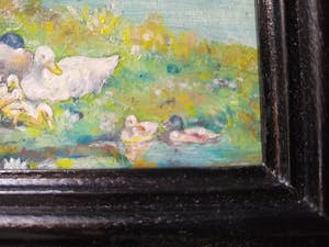 Niet of onleesbaar gesigneerd - Eendenfamilie aan de waterkant kopen? Bied vanaf 1!