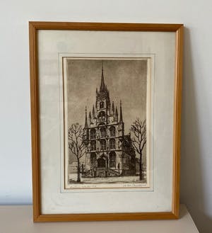 Cor van der Woerd - Ets Stadhuis van Gouda kopen? Bied vanaf 1!