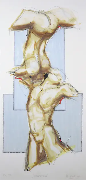 Kees Verkade - Zeefdruk, Acrobaten - Ingelijst (Zeer groot) kopen? Bied vanaf 1!