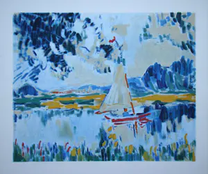Buy Maurice de Vlaminck - Voile sur le lac - 1973 - Kleuren lithografie? Bid from 80!