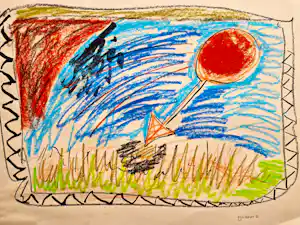 Ernst Vijlbrief - Grote jaren 60 abstracte gemengde techniek (pastelkrijt, inkt) gesigneerd verkauft für € 39!