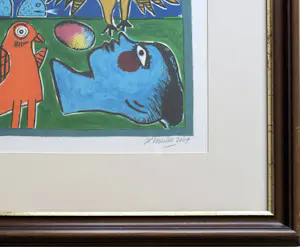 Corneille - Litho: 'Fantasie voorstelling met vissen, vogels en vrouw' (2009). kopen? Bied vanaf 335!