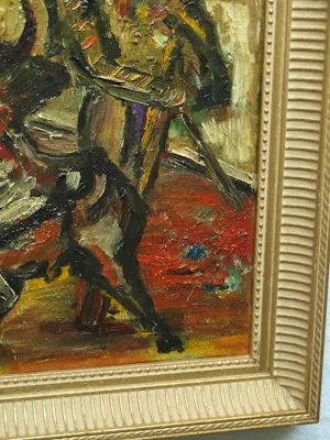 Joaquím Sunyer Miro - Olieverf op doek , De stier – Ingelijst kopen? Bied vanaf 1!