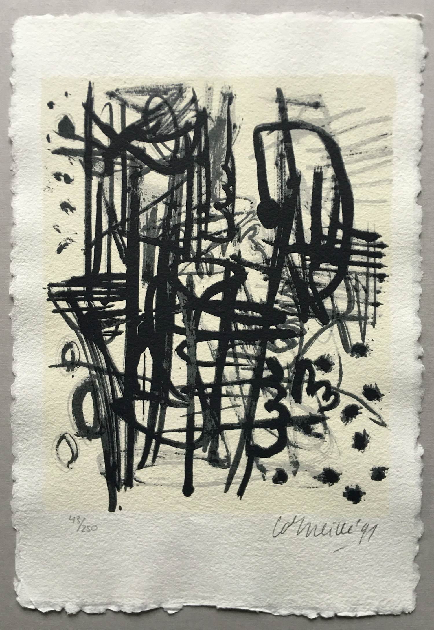 Corneille - abstracte zeefdruk - 1991 kopen? Bied vanaf 150!