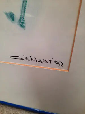 Gerard 't Hart - Abstract werk litho met bladgoud kopen? Bied vanaf 50!