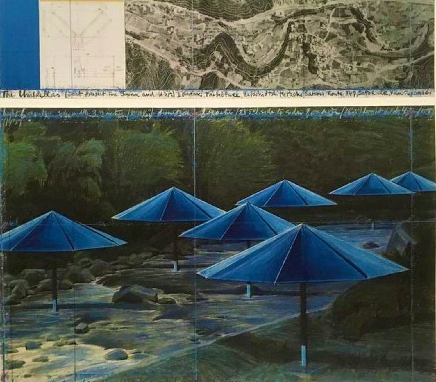 Christo - Kleurenzeefdruk BLUE UMBRELLA,S uit 1991 kopen? Bied vanaf 55!