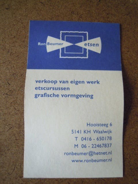 Ronald Beumer - PRACHTIGE ETS - TITEL CONNECTIONS - hand gesigneerd kopen? Bied vanaf 8!