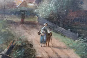 Jacob Jan Coenraad Spohler - Hollands rivierlandschap met windmolens en boten kopen? Bied vanaf 3000!