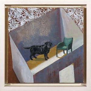 Marianne Roodenburg - Acryl op doek, Chatroom met hond - Ingelijst kopen? Bied vanaf 50!