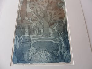 Ank Spronk - Kleurets / Preegdruk. Titel, "Een zonnige dag op het platteland ". kopen? Bied vanaf 35!