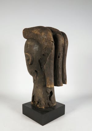 Fang - Hout en koper/messing, Portretkop kopen? Bied vanaf 1!