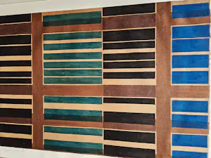 Adine Engelman - 1962 - geometrisch abstract - Sjabloondruk (laagjes waterverf) - gesigneerd kopen? Bied vanaf 43!