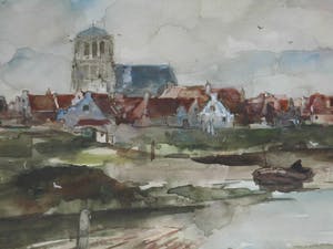 Martinus Leonardus Middelhoek - Aquarel - Landschap kopen? Bied vanaf 120!