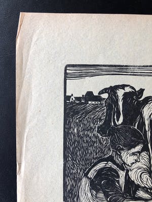 Jan Mankes - Houtsnede Koemelkster kopen? Bied vanaf 250!