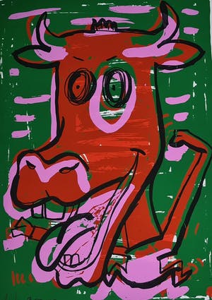 Peter Klashorst - lot van 2 cows - gesingeerd - 28/30 ex. kopen? Bied vanaf 1!