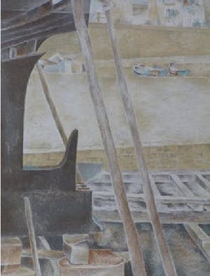 Wim Schuhmacher - Mediterrane haven met scheepsdok..... kopen? Bied vanaf 30!