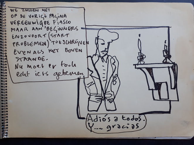 Herman Brood - Schetsboek uit 1991 met 3 tekeningen, gesigneerd verkocht voor € 200!