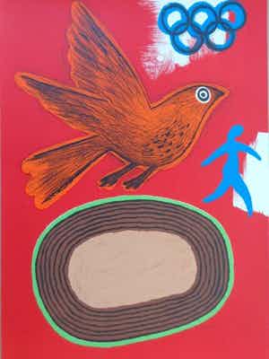 Corneille - JEUX OLYMPIQUES / KLEURLITHO / 72x51cm / SIG verkocht voor € 230!