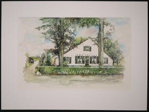 Coraline Backer - Lot van één aquarel en twee offset prints, Landschappen kopen? Bied vanaf 1!