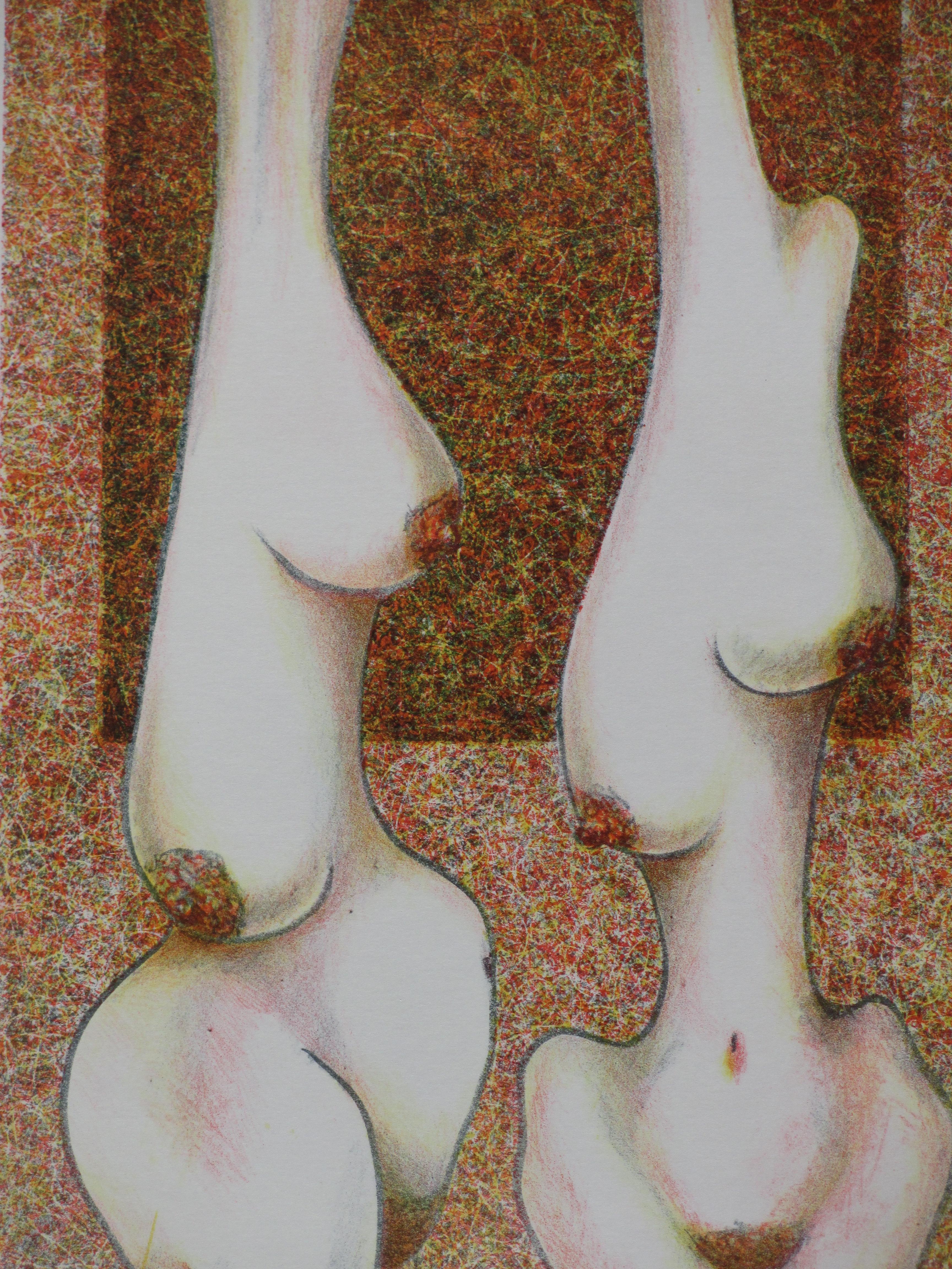 Benno Helders - Twee vrouwenfiguren - Kleurenlitho kopen? Bied vanaf 1!