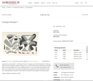 Georges Braque - signierter Farbholzschnitt (Wert ca. 2.400 Euro) kaufen? Bieten Sie von 1650!