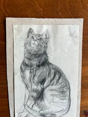 Nicolaas van der Waay - Tekening van een kat (verso studietekening) kopen? Bied vanaf 75!