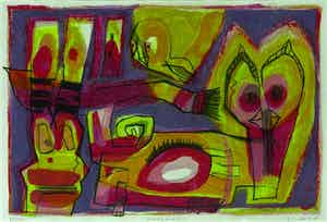 Geert Vrijdag - Kleurenzeefdruk AARTSPARADIJS Handgesigneerd--GROOT!! verkocht voor € 85!