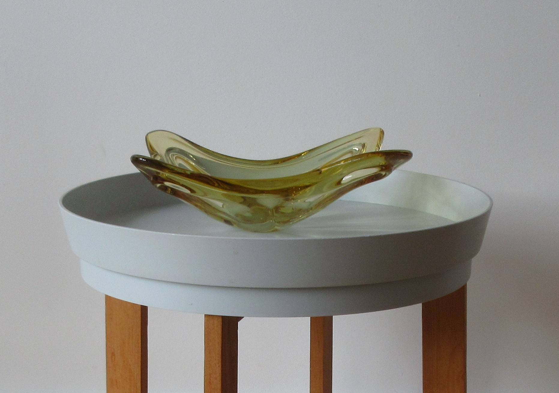 Seguso - Murano fifties amber glazen lens schaal kopen? Bied vanaf 30!