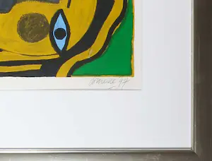 Corneille - Zeefdruk, Vrouw met vogel en vis - Ingelijst (Groot) kopen? Bied vanaf 250!