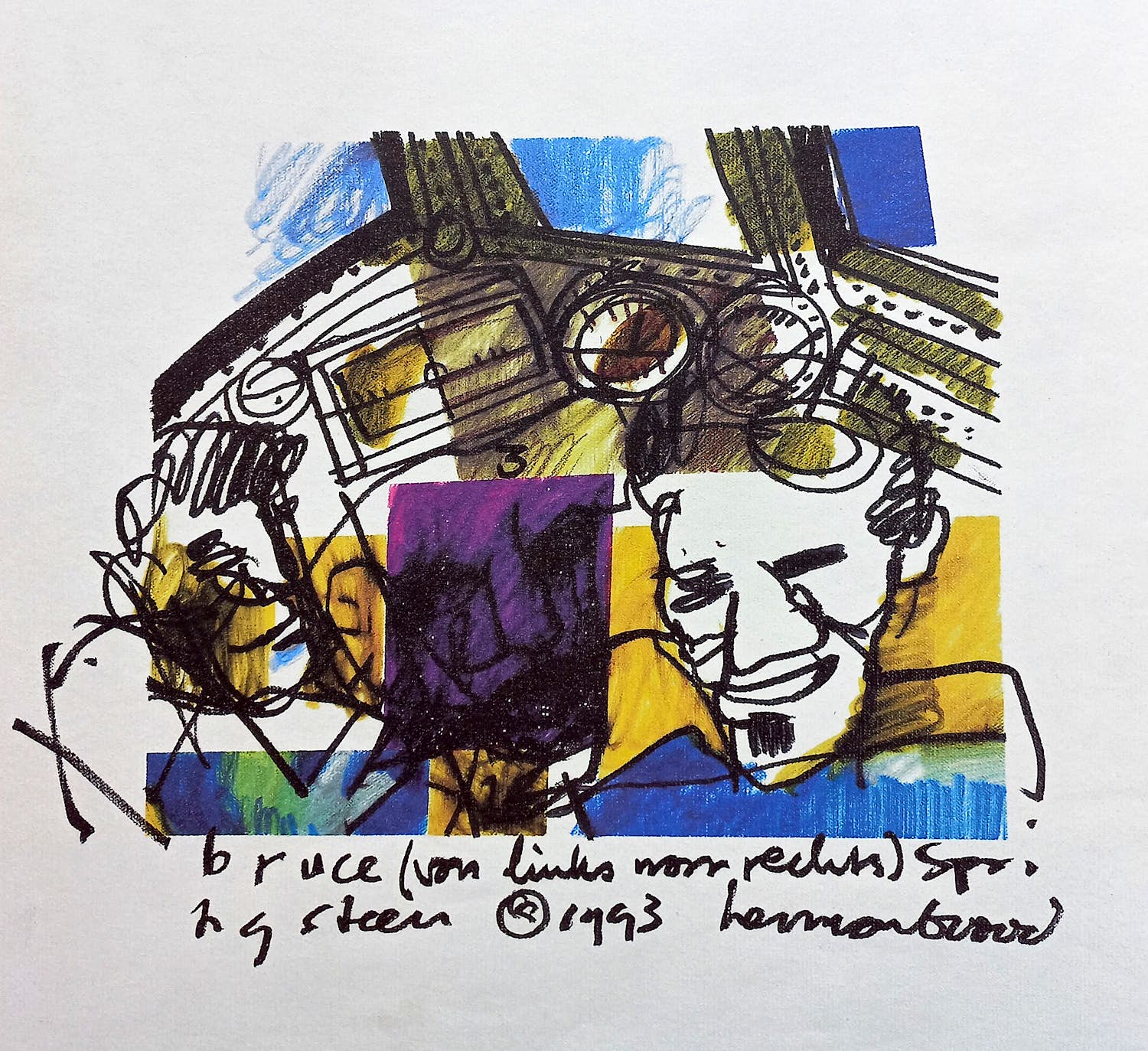 Herman Brood - Bruce Springsteen, offset litho - Gratis verzending binnen Nederland! verkocht voor € 50!