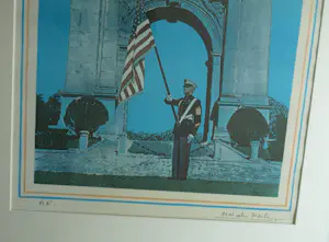 Malcolm Morley - Ingelijste zeefdruk , Marine Sergeant at Valley Forge - Lijst, 82 x 63 cm. kopen? Bied vanaf 150!